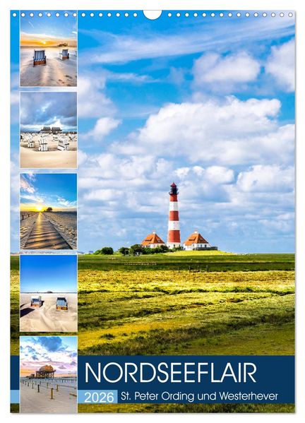 NORDSEEFLAIR - St. Peter Ording und Westerhever (Wandkalender 2026 DIN A3 hoch) CALVENDO Monatskalender