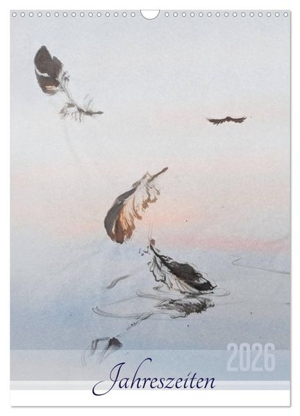 Jahreszeiten in Stil japanischer Malerei - Kunst (Wandkalender 2026 DIN A3 hoch) CALVENDO Monatskalender
