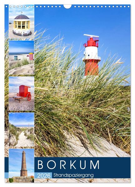 Borkum Strandspaziergang (Wandkalender 2026 DIN A3 hoch) CALVENDO Monatskalender