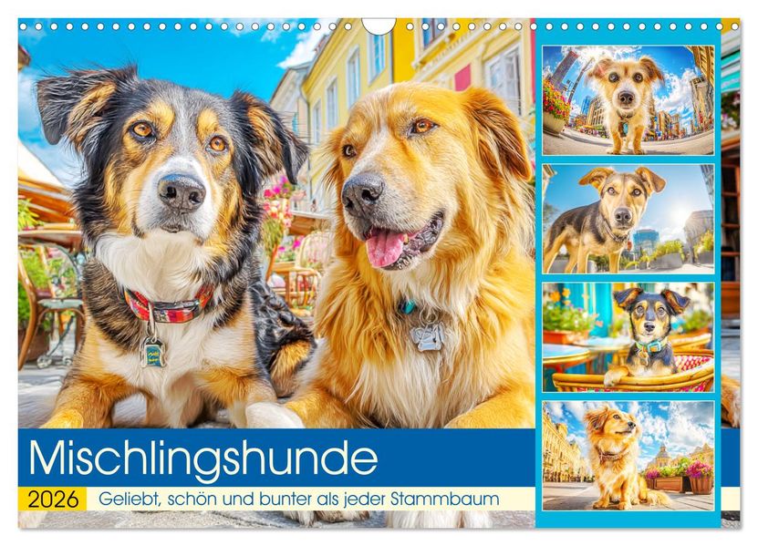 Mischlingshunde. Geliebt schön und bunter als jeder Stammbaum (Wandkalender 2026 DIN A3 quer) CALVENDO Monatskalender