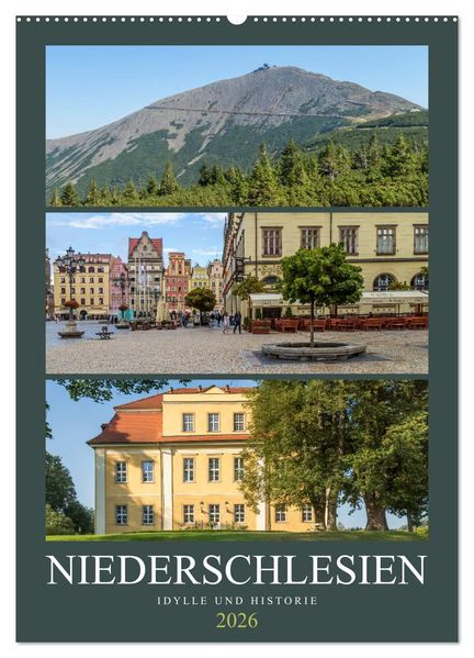 NIEDERSCHLESIEN Idylle und Historie (Wandkalender 2026 DIN A2 hoch) CALVENDO Monatskalender