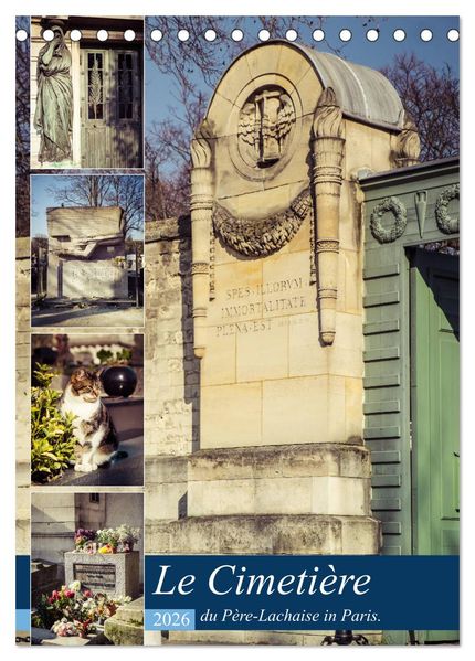 Le Cimetière du Père-Lachaise in Paris (Tischkalender 2026 DIN A5 hoch) CALVENDO Monatskalender