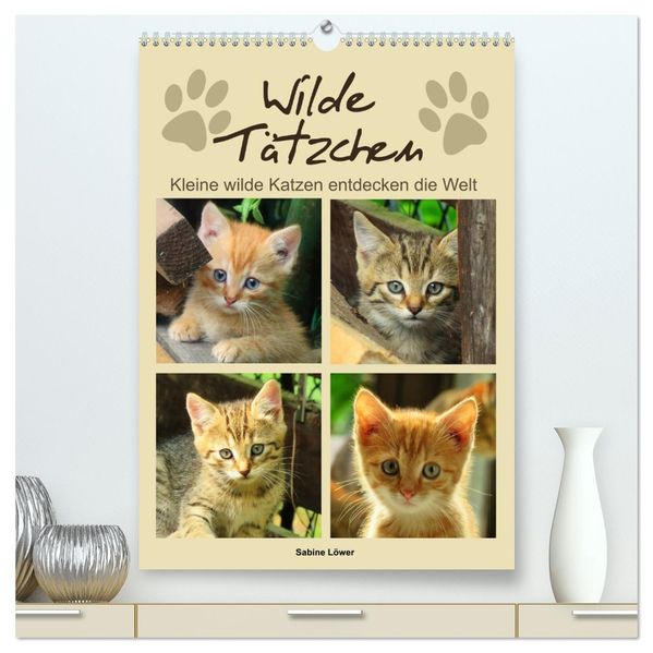 Wilde Tätzchen kleine wilde Katzen entdecken die Welt (hochwertiger Premium Wandkalender 2026 DIN A2 hoch) Kunstdruck in Hochglanz