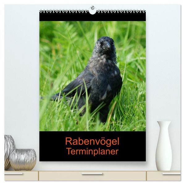 Rabenvögel Terminplaner (hochwertiger Premium Wandkalender 2026 DIN A2 hoch) Kunstdruck in Hochglanz