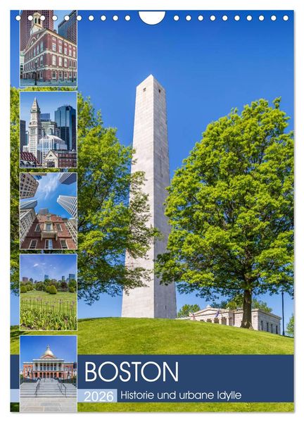 BOSTON Historie und urbane Idylle (Wandkalender 2026 DIN A4 hoch) CALVENDO Monatskalender