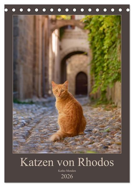 Katzen von Rhodos (Tischkalender 2026 DIN A5 hoch) CALVENDO Monatskalender