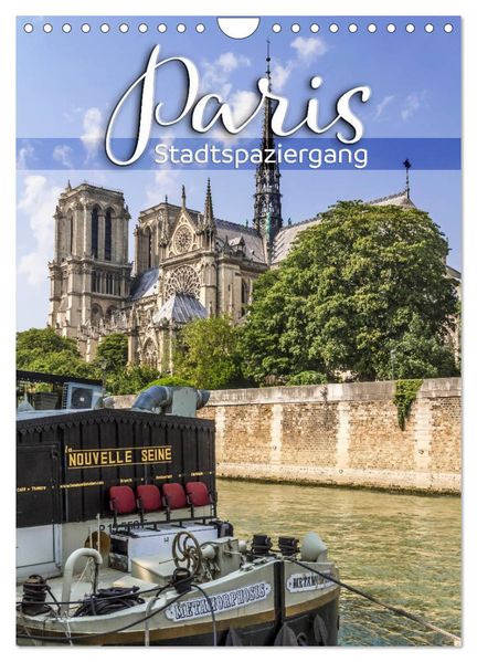 PARIS Stadtspaziergang (Wandkalender 2026 DIN A4 hoch) CALVENDO Monatskalender