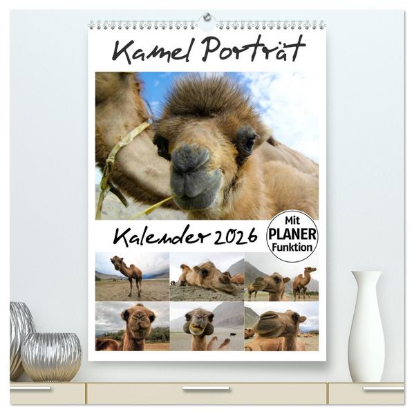 Kamel Porträt (hochwertiger Premium Wandkalender 2026 DIN A2 hoch) Kunstdruck in Hochglanz