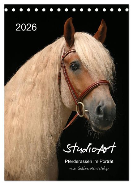 StudioArt Pferderassen im Porträt (Tischkalender 2026 DIN A5 hoch) CALVENDO Monatskalender
