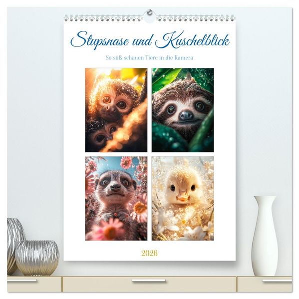 Stupsnase und Kuschelblick (hochwertiger Premium Wandkalender 2026 DIN A2 hoch) Kunstdruck in Hochglanz