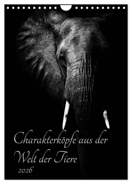 Charakterköpfe aus der Welt der Tiere (Wandkalender 2026 DIN A4 hoch) CALVENDO Monatskalender
