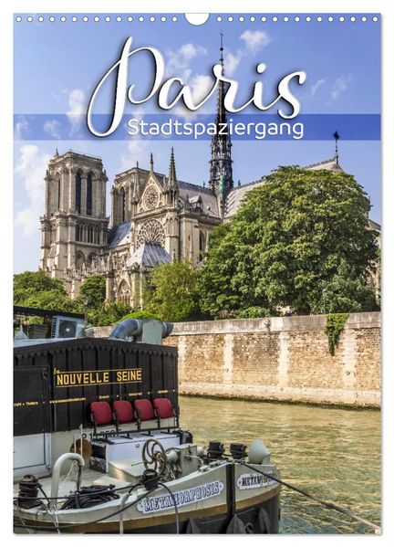 PARIS Stadtspaziergang (Wandkalender 2026 DIN A3 hoch) CALVENDO Monatskalender