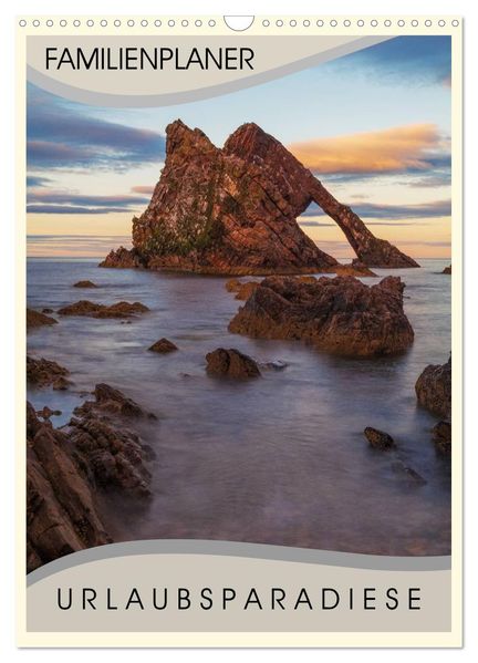 Urlaubsparadiese - Familienplaner (Wandkalender 2026 DIN A3 hoch) CALVENDO Monatskalender
