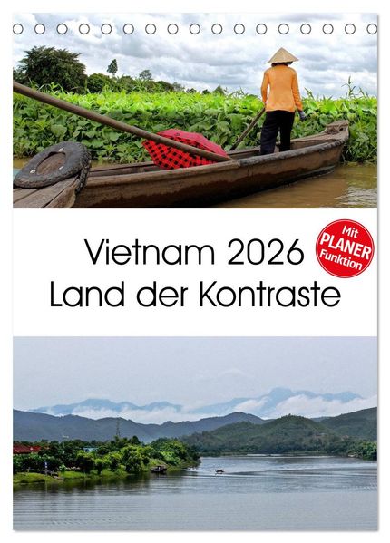 Vietnam 2026 Land der Kontraste (Tischkalender 2026 DIN A5 hoch) CALVENDO Monatskalender