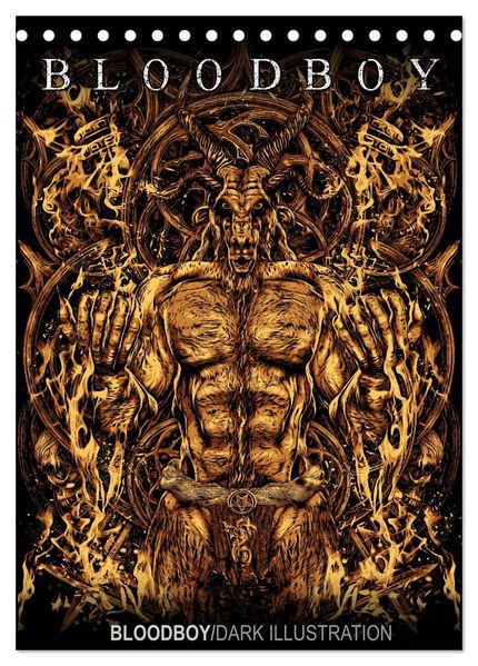 BLOODBOY/DARK ILLUSTRATION (Tischkalender 2026 DIN A5 hoch) CALVENDO Monatskalender