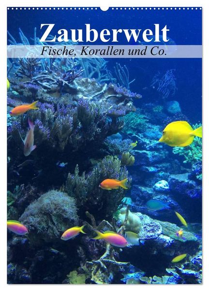 Zauberwelt. Fische Korallen und Co. (Wandkalender 2026 DIN A2 hoch) CALVENDO Monatskalender
