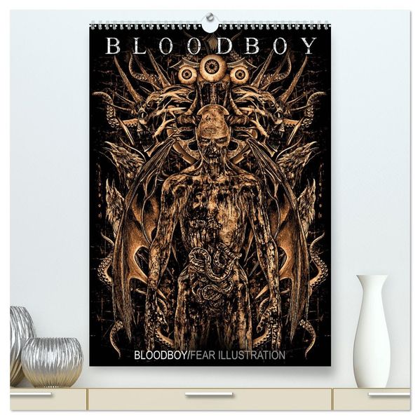 BLOODBOY/FEAR ILLUSTRATION (hochwertiger Premium Wandkalender 2026 DIN A2 hoch) Kunstdruck in Hochglanz