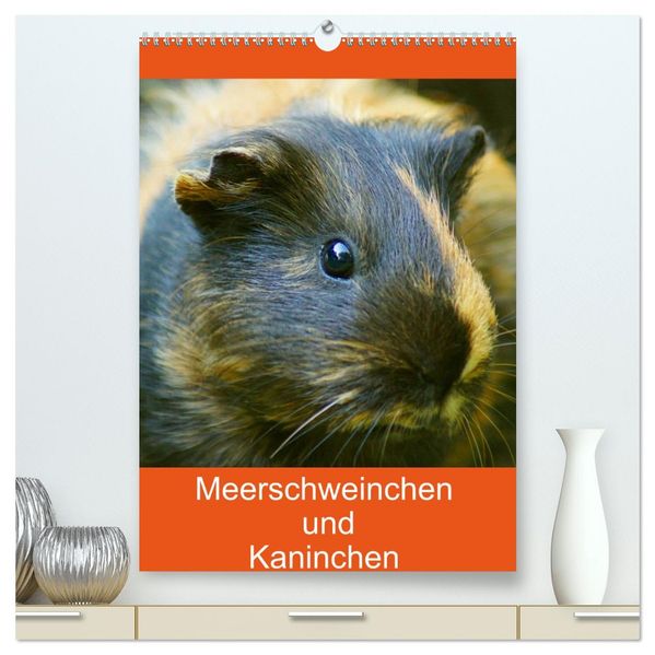 Meerschweinchen und Kaninchen Familienplaner (hochwertiger Premium Wandkalender 2026 DIN A2 hoch) Kunstdruck in Hochglanz