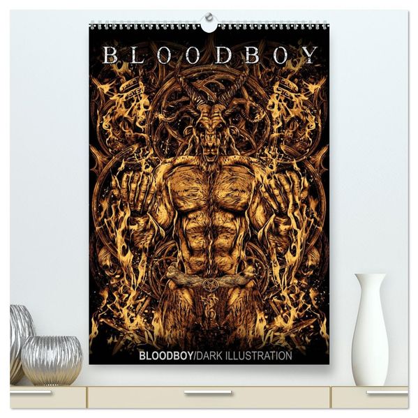 BLOODBOY/DARK ILLUSTRATION (hochwertiger Premium Wandkalender 2026 DIN A2 hoch) Kunstdruck in Hochglanz