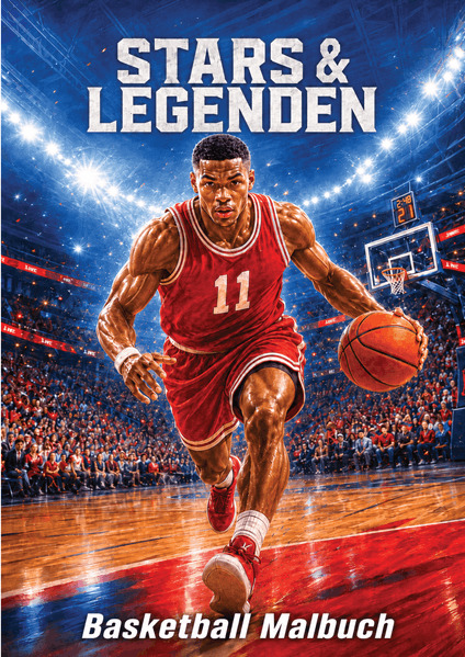 Basketball-Malbuch Stars & Legenden für Kinder ab 8 Jahren Jugendliche und Erwachsene mit 55 Ausmalmotiven