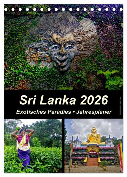 Sri Lanka 2026 - Exotisches Paradies - Jahresplaner (Tischkalender 2026 DIN A5 hoch) CALVENDO Monatskalender