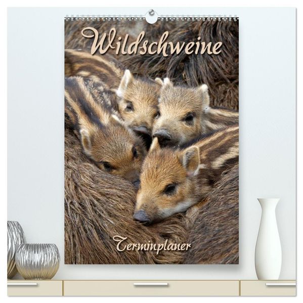 Wildschweine (hochwertiger Premium Wandkalender 2026 DIN A2 hoch) Kunstdruck in Hochglanz