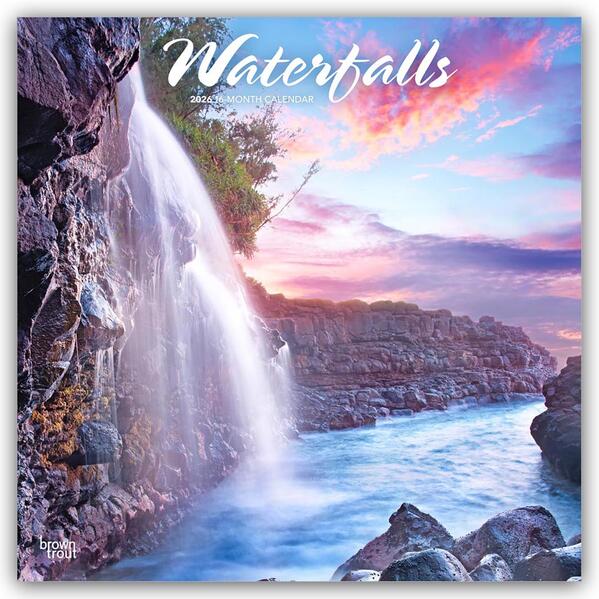 Waterfalls - Wasserfälle 2026 - 16-Monatskalender
