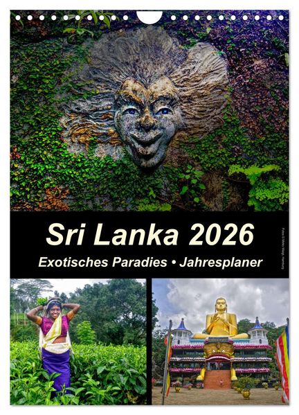 Sri Lanka 2026 - Exotisches Paradies - Jahresplaner (Wandkalender 2026 DIN A4 hoch) CALVENDO Monatskalender