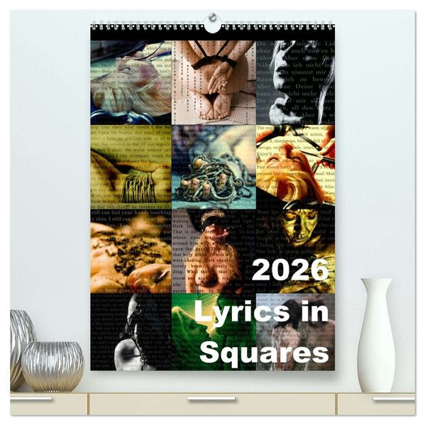 Lyrics In Squares (hochwertiger Premium Wandkalender 2026 DIN A2 hoch) Kunstdruck in Hochglanz