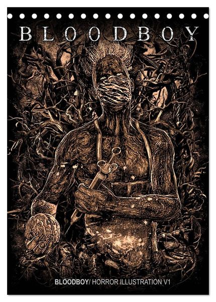 BLOODBOY/ HORROR ILLUSTRATION V1 (Tischkalender 2026 DIN A5 hoch) CALVENDO Monatskalender