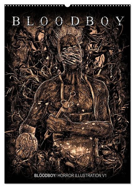 BLOODBOY/ HORROR ILLUSTRATION V1 (Wandkalender 2026 DIN A2 hoch) CALVENDO Monatskalender