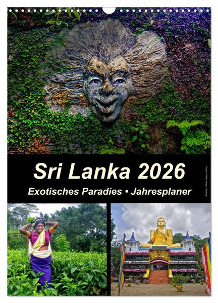 Sri Lanka 2026 - Exotisches Paradies - Jahresplaner (Wandkalender 2026 DIN A3 hoch) CALVENDO Monatskalender