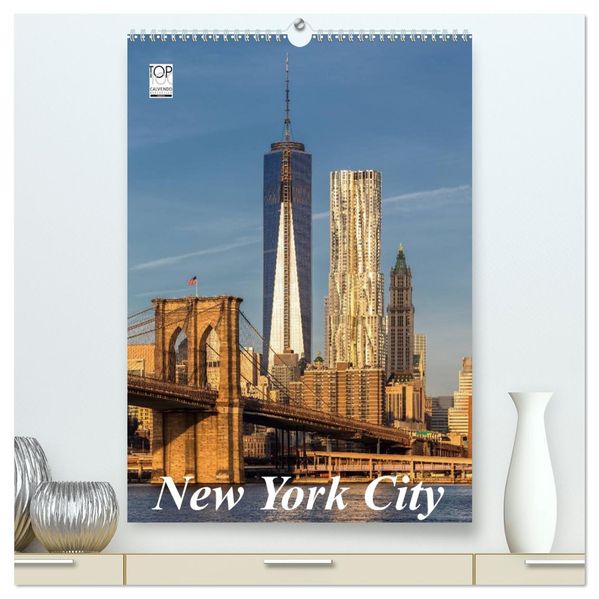 New York City (hochwertiger Premium Wandkalender 2026 DIN A2 hoch) Kunstdruck in Hochglanz