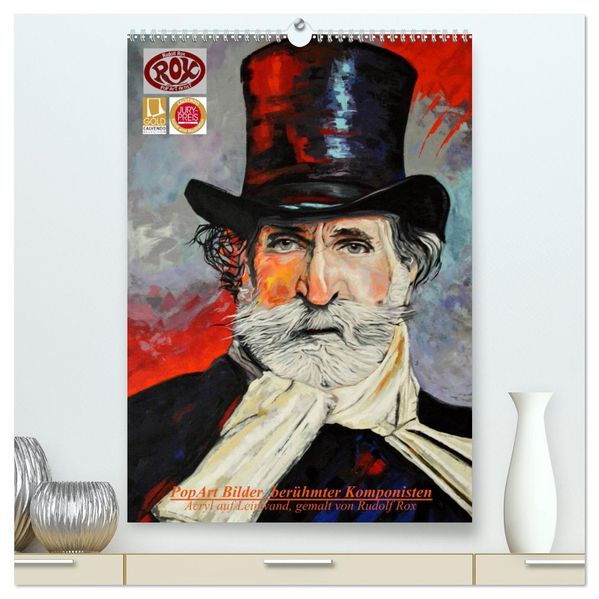 PopArt Bilder berühmter Komponisten (hochwertiger Premium Wandkalender 2026 DIN A2 hoch) Kunstdruck in Hochglanz