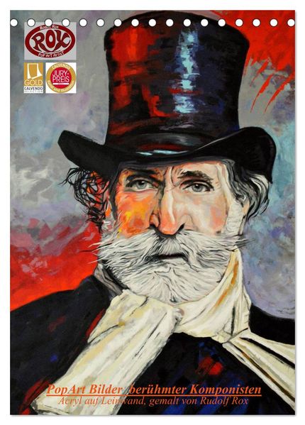 PopArt Bilder berühmter Komponisten (Tischkalender 2026 DIN A5 hoch) CALVENDO Monatskalender