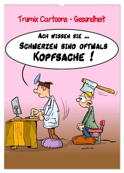 Trumix Cartoons - Gesundheit (Wandkalender 2026 DIN A2 hoch) CALVENDO Monatskalender