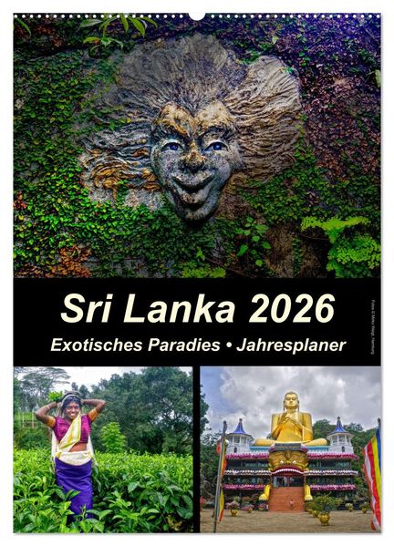 Sri Lanka 2026 - Exotisches Paradies - Jahresplaner (Wandkalender 2026 DIN A2 hoch) CALVENDO Monatskalender