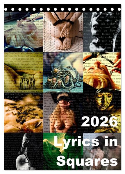Lyrics In Squares (Tischkalender 2026 DIN A5 hoch) CALVENDO Monatskalender