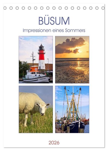 Büsum - Impressionen eines Sommers (Tischkalender 2026 DIN A5 hoch) CALVENDO Monatskalender