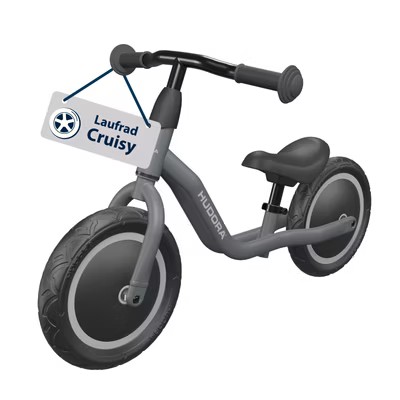 HUDORA 10923 - Laufrad Cruisy 10' shadow für Kinder von 73-100 cm Sitzhöhe: 24-315 cm