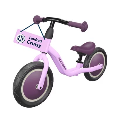 HUDORA 10921 - Laufrad Cruisy 10' lavender für Kinder von 73-100 cm Sitzhöhe: 24-315 cm