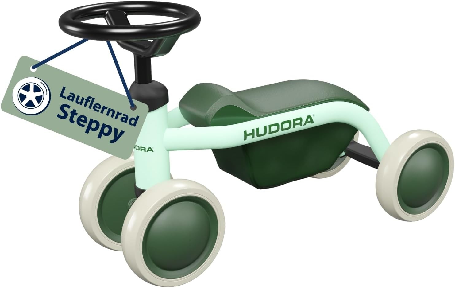 HUDORA 10913 - Laufrad Steppy 6' mint Lauflernrad für Kinder von 73-80 cm Sitzhöhe: 225 cm