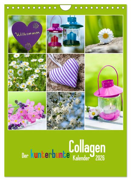 Der kunterbunte Collagen Kalender (Wandkalender 2026 DIN A4 hoch) CALVENDO Monatskalender