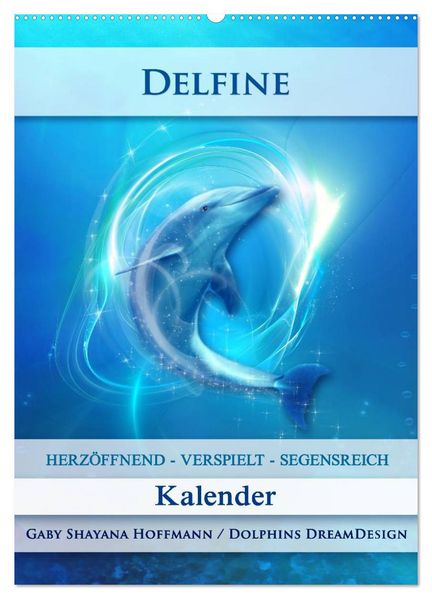 Delfine - Kalender (Wandkalender 2026 DIN A2 hoch) CALVENDO Monatskalender