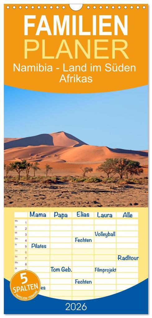 Familienplaner 2026 - Namibia - Land im Süden Afrikas mit 5 Spalten (Wandkalender 21 x 45 cm) CALVENDO