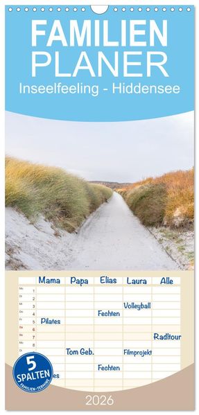 Familienplaner 2026 - Inseelfeeling - Hiddensee mit 5 Spalten (Wandkalender 21 x 45 cm) CALVENDO