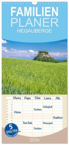 Familienplaner 2026 - HEGAUBERGE mit 5 Spalten (Wandkalender 21 x 45 cm) CALVENDO