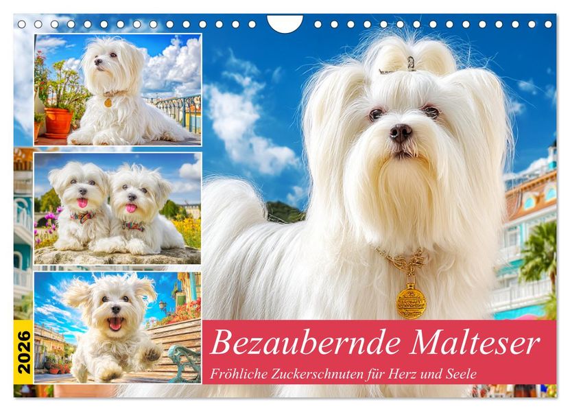 Bezaubernde Malteser. Fröhliche Zuckerschnuten für Herz und Seele (Wandkalender 2026 DIN A4 quer) CALVENDO Monatskalender