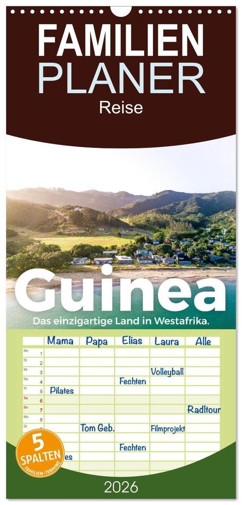 Familienplaner 2026 - Guinea - Das einzigartige Land in Westafrika. mit 5 Spalten (Wandkalender 21 x 45 cm) CALVENDO