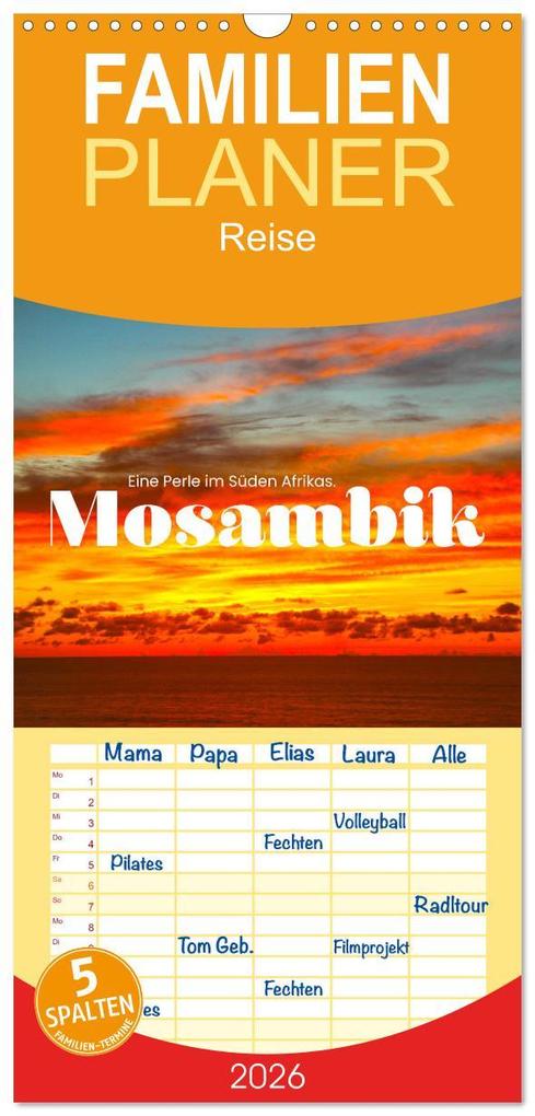 Familienplaner 2026 - Mosambik - Eine Perle im Süden Afrikas. mit 5 Spalten (Wandkalender 21 x 45 cm) CALVENDO